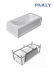 Ванна акриловая Parly Ortiz CT10818 160х70 белая купить в интернет-магазине Sanbest