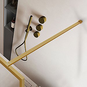 Душевая перегородка Vincea Walk-In VSW-1HP700FLBG 70 стекло рифленое/профиль брашированное золото купить в интернет-магазине Sanbest