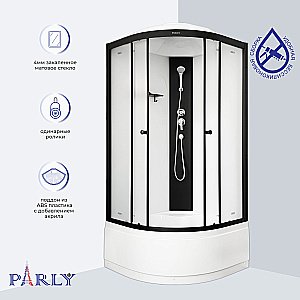 Душевая кабина Parly BETT B821 80х80 профиль черный матовый/стекло матовое купить в интернет-магазине Sanbest