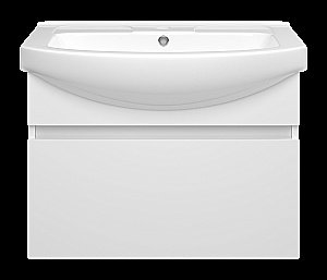 Тумба с раковиной Misty Монро - 75 Э-Мнр01075-011Я белая для ванной в интернет-магазине Sanbest