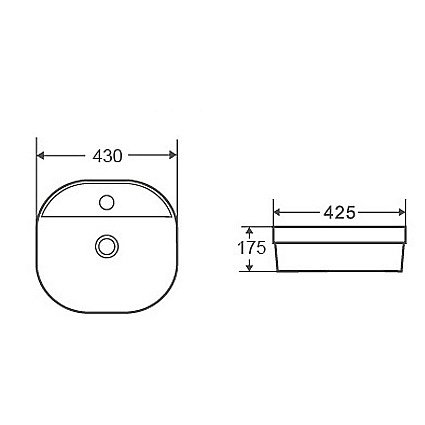 Раковина D&K Quadro 43х42 DT1510916 белая купить в интернет-магазине Sanbest