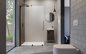 Душевое ограждение Radaway Furo SL Black Walk-in 120 10306638-54-01 стекло прозрачное/профиль черный матовый купить в интернет-магазине Sanbest