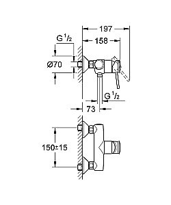 Смеситель для душа Grohe BauClassic 32867000 купить в интернет-магазине сантехники Sanbest