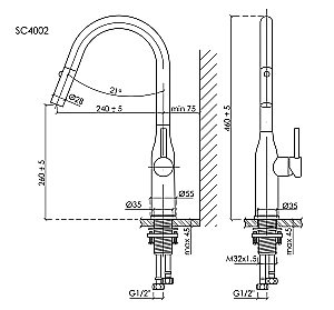 Смеситель для кухни Sancos Grand SC4002BG брашированное золото купить в интернет-магазине сантехники Sanbest