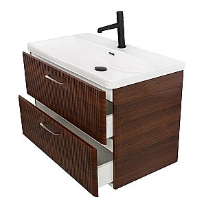 Тумба с раковиной BelBagno DUE-800-2C-SO-NOCE-P Noce для ванной в интернет-магазине Sanbest