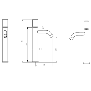 Смеситель для раковины Boheme Stick 122-GCR золото/ручка хром купить в интернет-магазине сантехники Sanbest