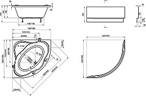 Ванна Ravak New Day 140х140 купить в интернет-магазине Sanbest