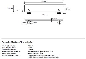 Полка стеклянная Bemeta Omega 104202042 60 купить в интернет-магазине сантехники Sanbest