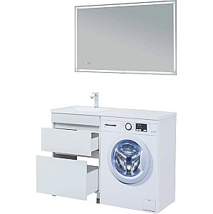 Тумба с раковиной Aquanet Вега 120 329124 белая для ванной в интернет-магазине Sanbest