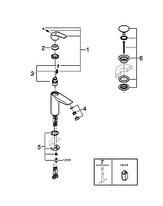 Смеситель для раковины GROHE Eurosmart 23923003 хром купить в интернет-магазине сантехники Sanbest