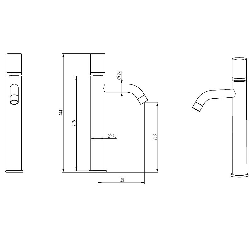Смеситель для раковины Boheme Stick 122-GCR золото/ручка хром купить в интернет-магазине сантехники Sanbest