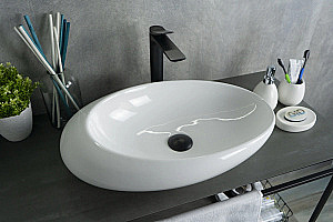 Раковина накладная Gid Creativo 59 N9050 51167 белая купить в интернет-магазине Sanbest