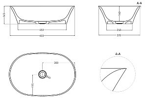 Раковина накладная Salini MONA 110811GF 60 из искусственного камня S-Sense, глянцевая, цвет по RAL полностью купить в интернет-магазине Sanbest