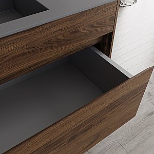 Тумба с раковиной Vincea Chiara 100 VMC-2C100CO/VCB-13100G тёмный дуб/раковина серая для ванной в интернет-магазине Sanbest