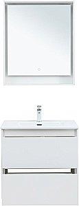 Тумба с раковиной Aquanet Милан 336368/284027 70 белый глянец для ванной в интернет-магазине Sanbest