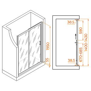 Душевая дверь RGW Passage PA-016 140 купить в интернет-магазине Sanbest