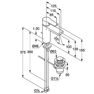 Смеситель для раковины Kludi Zenta SL 482930565WR4 хром купить в интернет-магазине сантехники Sanbest
