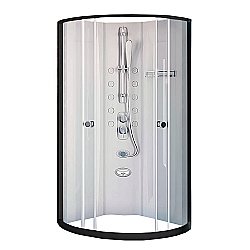 Душевое ограждение Радомир Паола 114х114 профиль черный/стекла прозрачные купить в интернет-магазине сантехники Sanbest