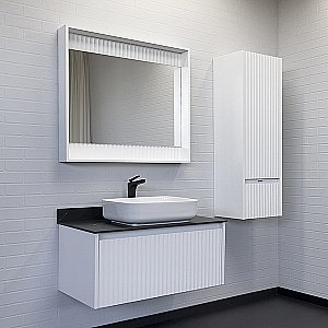 Тумба с раковиной Comforty Марсель 90 (78189) белая матовая для ванной в интернет-магазине Sanbest