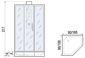 Душевая кабина River Penta 90 без крыши купить в интернет-магазине Sanbest
