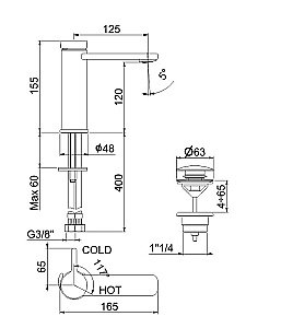 Смеситель для раковины Webert CORAL CO830102015 хром купить в интернет-магазине сантехники Sanbest