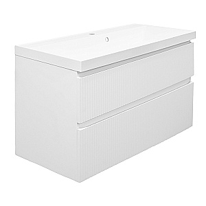 Тумба с раковиной Azario Viola 100/2 CS00097149 белая матовая для ванной в интернет-магазине Sanbest