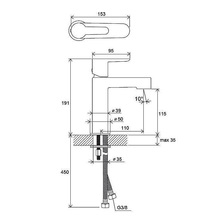 Смеситель для раковины Ravak Puri X070113 купить в интернет-магазине сантехники Sanbest