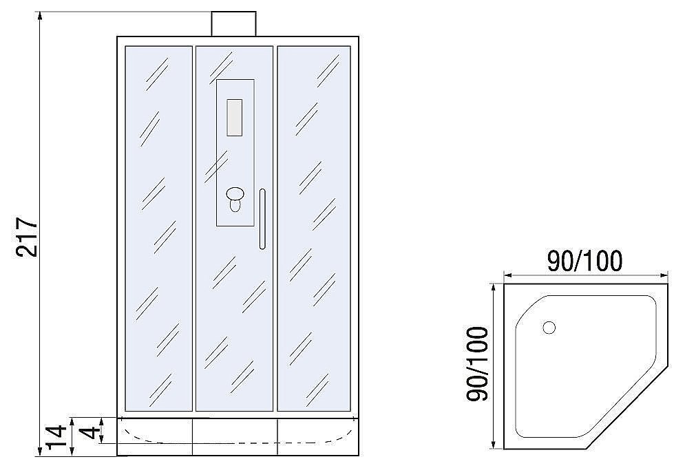 Душевая кабина River Penta 90 без крыши купить в интернет-магазине Sanbest
