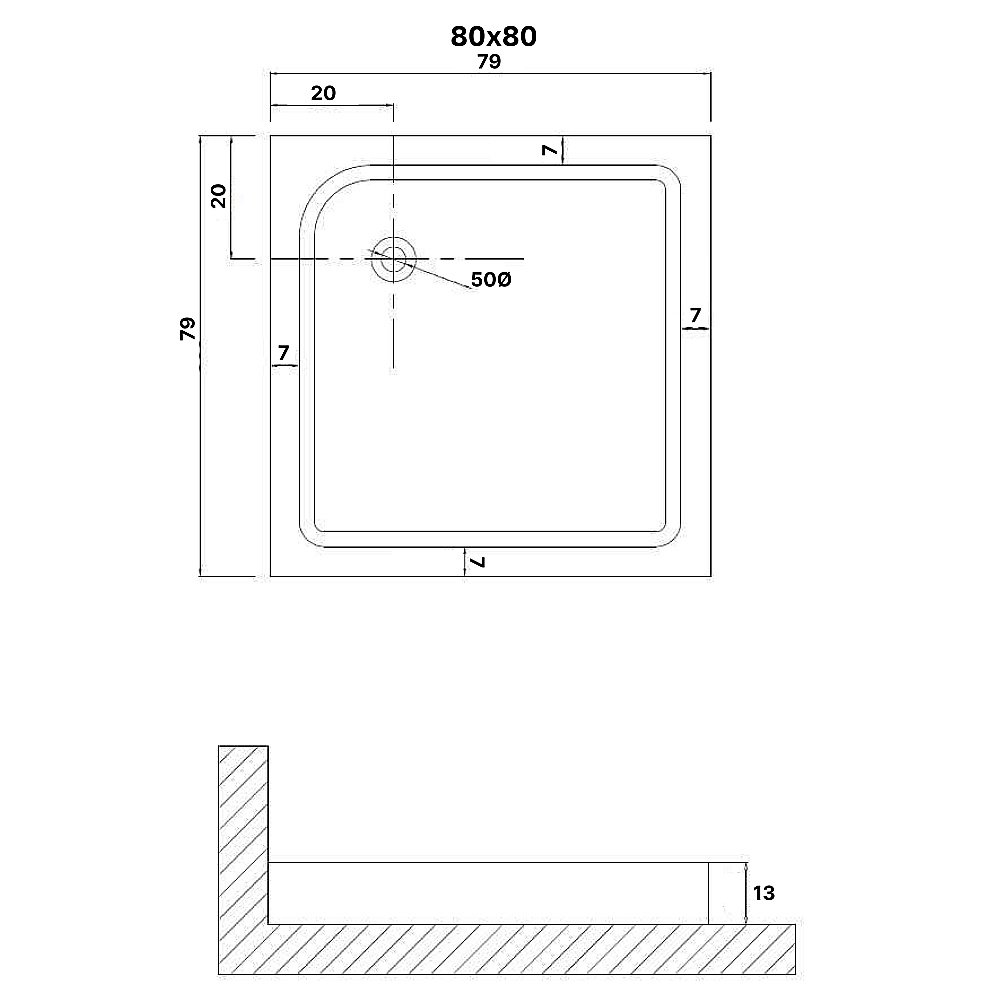 Душевой поддон Niagara Eco NG-P8080-14Q 80х80 белый купить в интернет-магазине Sanbest