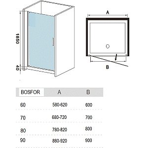 Душевая дверь RIVER BOSFOR 80 купить в интернет-магазине Sanbest