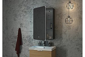 Зеркальный шкаф ART&MAX Lecce 56 черный купить в интернет-магазине сантехники Sanbest