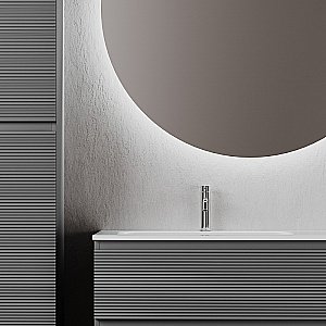 Тумба с раковиной Sancos Folk 100 FL100 Grey soft левая/правая для ванной в интернет-магазине Sanbest