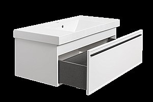 Тумба с раковиной LA FENICE Elba Bianco 100 белая для ванной в интернет-магазине Sanbest