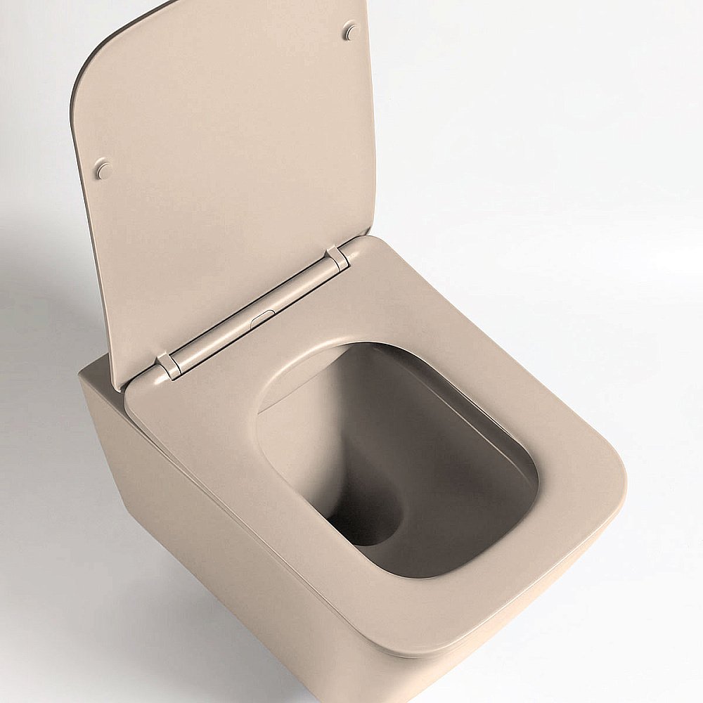 Унитаз Vincea Q-Line VT1-12MC безободковый, с крышкой микролифт, капучино матовый купить в интернет-магазине Sanbest