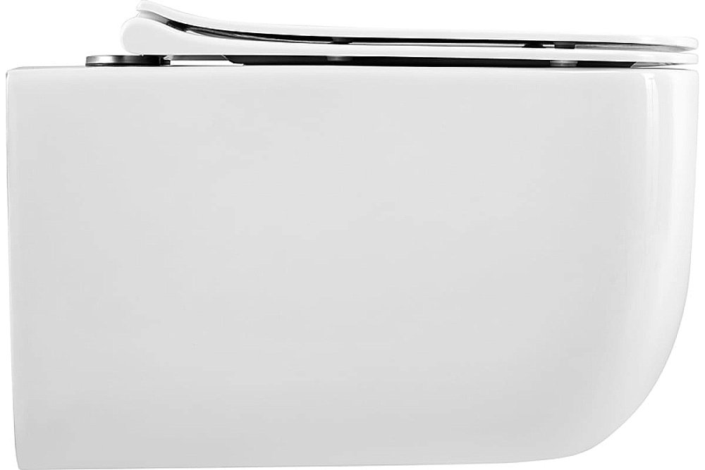 Унитаз подвесной Art&Max MONZA AM232CHR/SC белый, с сиденьем микролифт, безободковый купить в интернет-магазине Sanbest