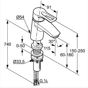 Смеситель для раковины Kludi MX 331840562 купить в интернет-магазине сантехники Sanbest