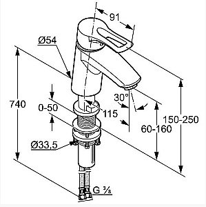 Смеситель для раковины Kludi MX 331840562 купить в интернет-магазине сантехники Sanbest