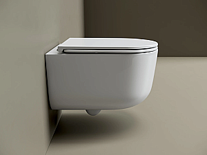 Унитаз подвесной Ceramica Nova Matteo CN4016T белый, безободковый, с крышкой микролифт, слив торнадо купить в интернет-магазине Sanbest