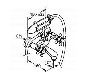 Смеситель для ванны Kludi Adlon 514414520 купить в интернет-магазине сантехники Sanbest