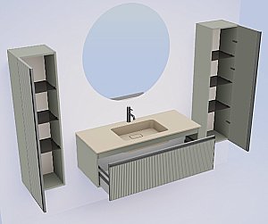 Тумба с раковиной Armadi Art QUATRO 1 100 FUGA LUNA/профиль ANTHRACITE/раковина DAPHNE для ванной в интернет-магазине Sanbest