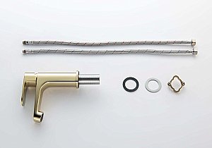 Смеситель для раковины Aquatek Оберон AQ1210BG 98 золото шлифованное, без донного клапана купить в интернет-магазине сантехники Sanbest