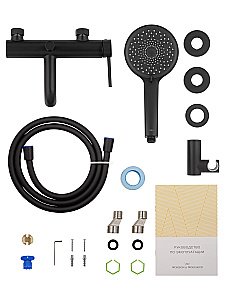 Смеситель для ванны с душем WONZON & WOGHAND STICK, Черный матовый (WW-88639017-MB) купить в интернет-магазине сантехники Sanbest
