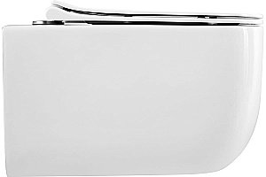 Унитаз подвесной Art&Max MONZA AM232CHR/SC белый, с сиденьем микролифт, безободковый купить в интернет-магазине Sanbest