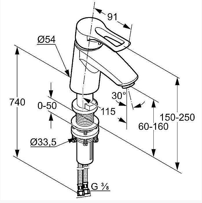 Смеситель для раковины Kludi MX 331840562 купить в интернет-магазине сантехники Sanbest