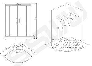 Душевая кабина SSWW BU602 100x100 купить в интернет-магазине Sanbest