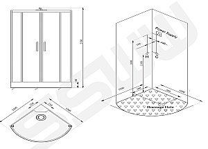 Душевая кабина SSWW BU602 100x100 купить в интернет-магазине Sanbest
