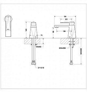 Смеситель для раковины BRAVAT Iceberg F176110C купить в интернет-магазине сантехники Sanbest