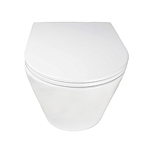 Унитаз подвесной Azario SONGO AZ-5180T-WHT белый, безободковый, с крышкой микролифт, слив торнадо купить в интернет-магазине Sanbest