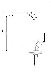 Смеситель для кухни GPD Pedra Colored MTE160-S черный купить в интернет-магазине сантехники Sanbest