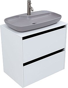 Тумба с раковиной Allen Brau Activity 70 1.34003.WM белая матовая/черный брашированный для ванной в интернет-магазине Sanbest